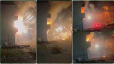 A huge fire broke out in a firecracker warehouse in Dehradun's Transport Nagar,