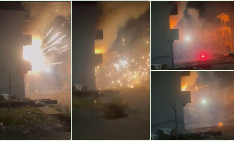 A huge fire broke out in a firecracker warehouse in Dehradun's Transport Nagar,