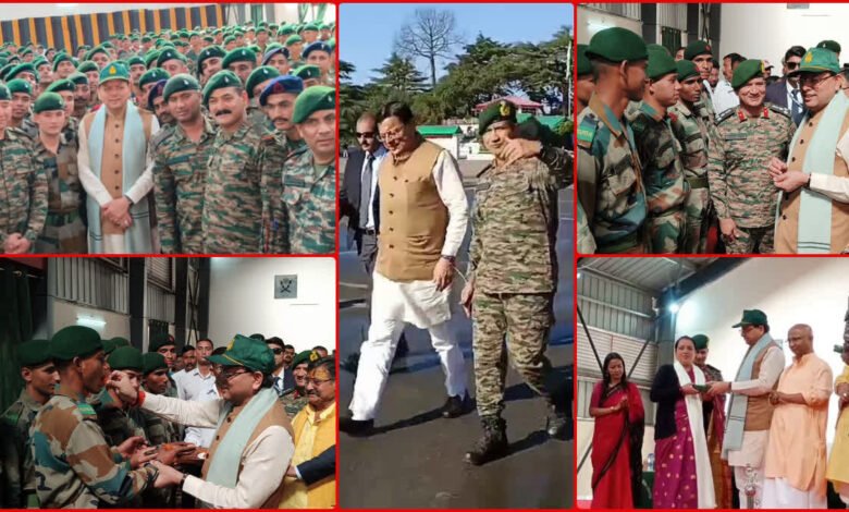 CM Dhami celebrated Diwali with brave soldiers in Pauri, praised the bravery of the soldiers