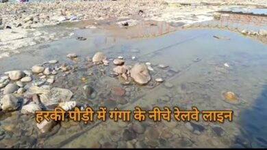 Ganga water level decreased in the religious city of Haridwar, British era railway tracks came into view