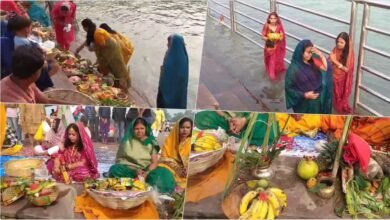 Chhath festival is being celebrated with great pomp in Uttarakhand, huge crowd of devotees at the Ganga ghats.