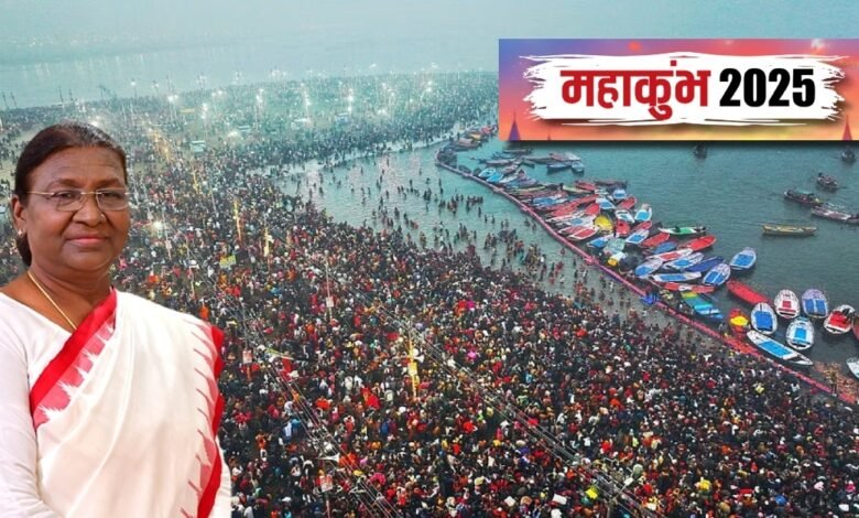 Maha Kumbh 2025: President Draupadi Murmu took a holy dip at Triveni Sangam, participated in Ganga Aarti